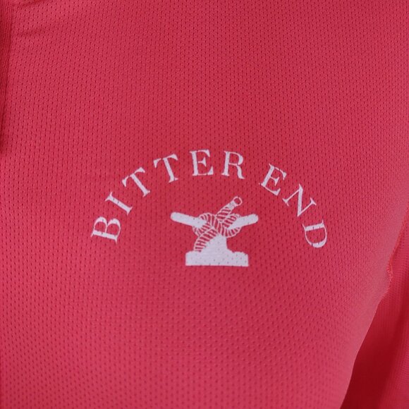 NWOT Bitter End Yacht Club coral red mesh 1/4 zip hooded pullover ladies Small - Picture 3 of 12